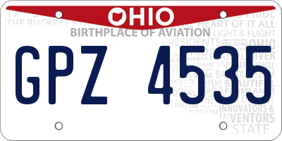 OH license plate GPZ4535