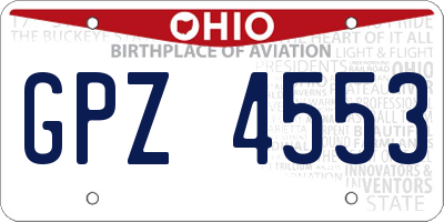 OH license plate GPZ4553