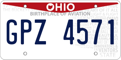 OH license plate GPZ4571