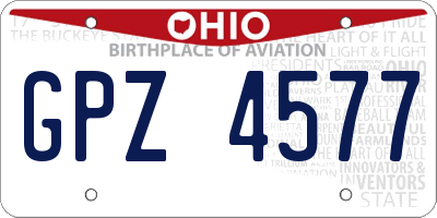 OH license plate GPZ4577
