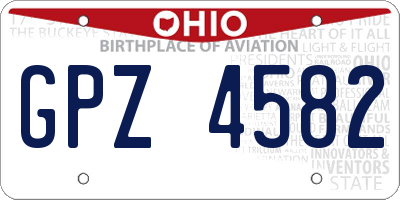 OH license plate GPZ4582