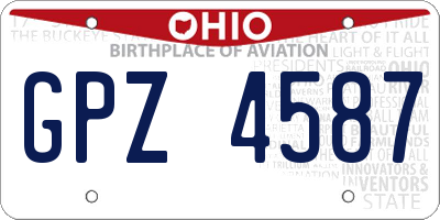 OH license plate GPZ4587
