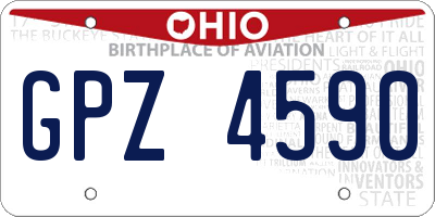 OH license plate GPZ4590