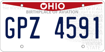 OH license plate GPZ4591