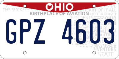 OH license plate GPZ4603