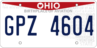 OH license plate GPZ4604