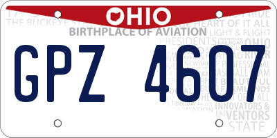 OH license plate GPZ4607