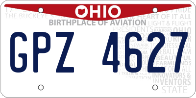 OH license plate GPZ4627