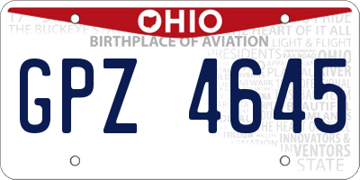 OH license plate GPZ4645