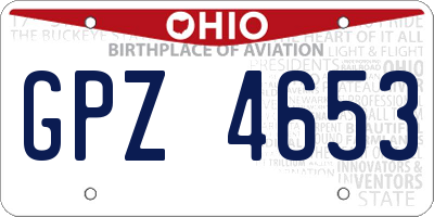 OH license plate GPZ4653