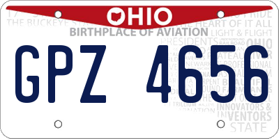 OH license plate GPZ4656
