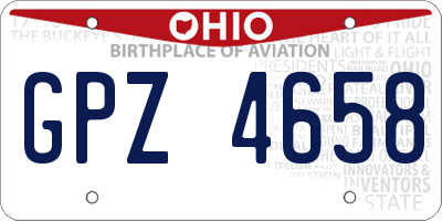 OH license plate GPZ4658