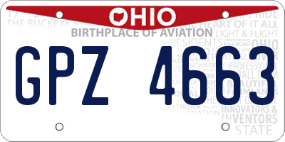 OH license plate GPZ4663