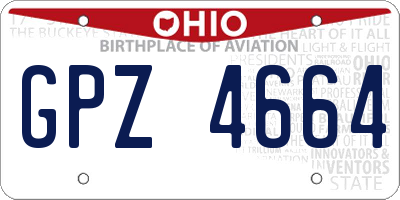 OH license plate GPZ4664