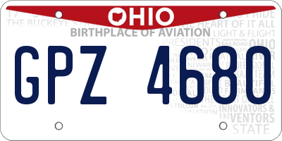 OH license plate GPZ4680