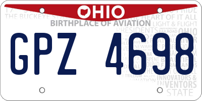 OH license plate GPZ4698