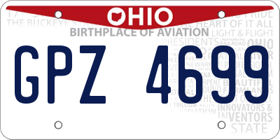 OH license plate GPZ4699