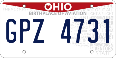 OH license plate GPZ4731