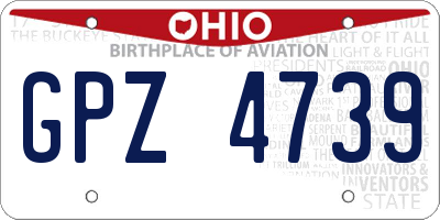 OH license plate GPZ4739