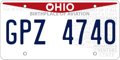 OH license plate GPZ4740