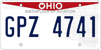 OH license plate GPZ4741
