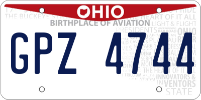 OH license plate GPZ4744