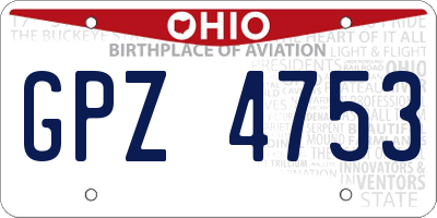 OH license plate GPZ4753