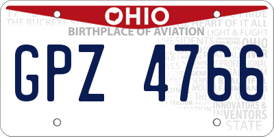 OH license plate GPZ4766