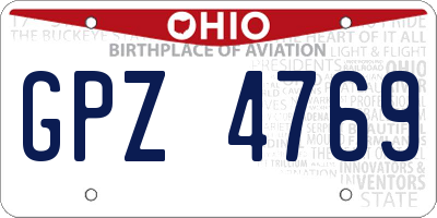 OH license plate GPZ4769