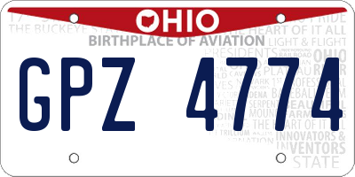 OH license plate GPZ4774