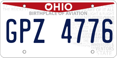 OH license plate GPZ4776