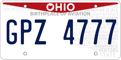 OH license plate GPZ4777