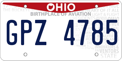 OH license plate GPZ4785