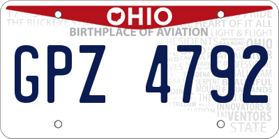 OH license plate GPZ4792