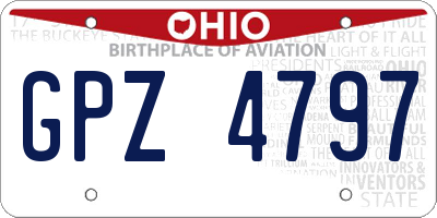 OH license plate GPZ4797