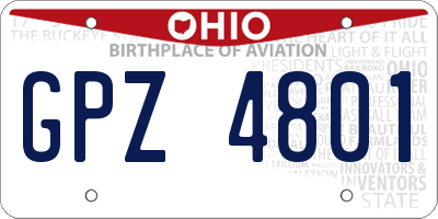 OH license plate GPZ4801
