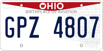 OH license plate GPZ4807