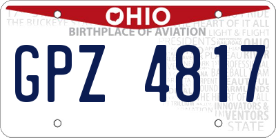 OH license plate GPZ4817