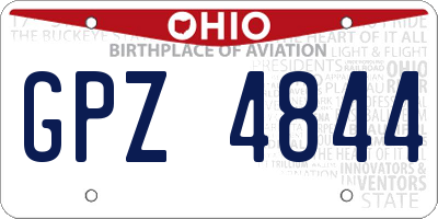 OH license plate GPZ4844