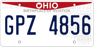 OH license plate GPZ4856