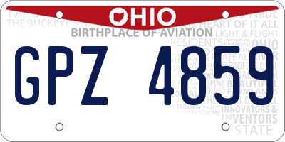 OH license plate GPZ4859