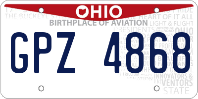 OH license plate GPZ4868