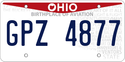OH license plate GPZ4877