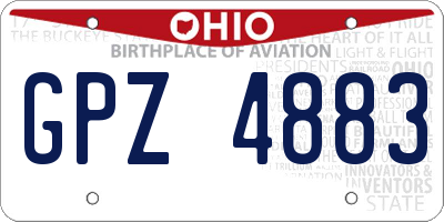 OH license plate GPZ4883