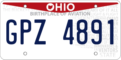 OH license plate GPZ4891