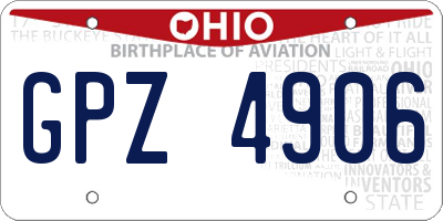 OH license plate GPZ4906