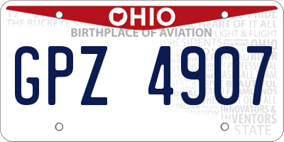 OH license plate GPZ4907