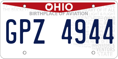 OH license plate GPZ4944