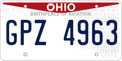 OH license plate GPZ4963
