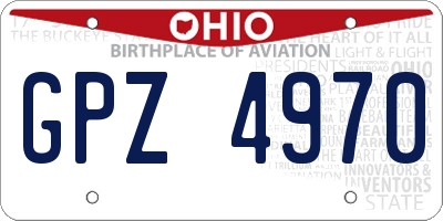 OH license plate GPZ4970